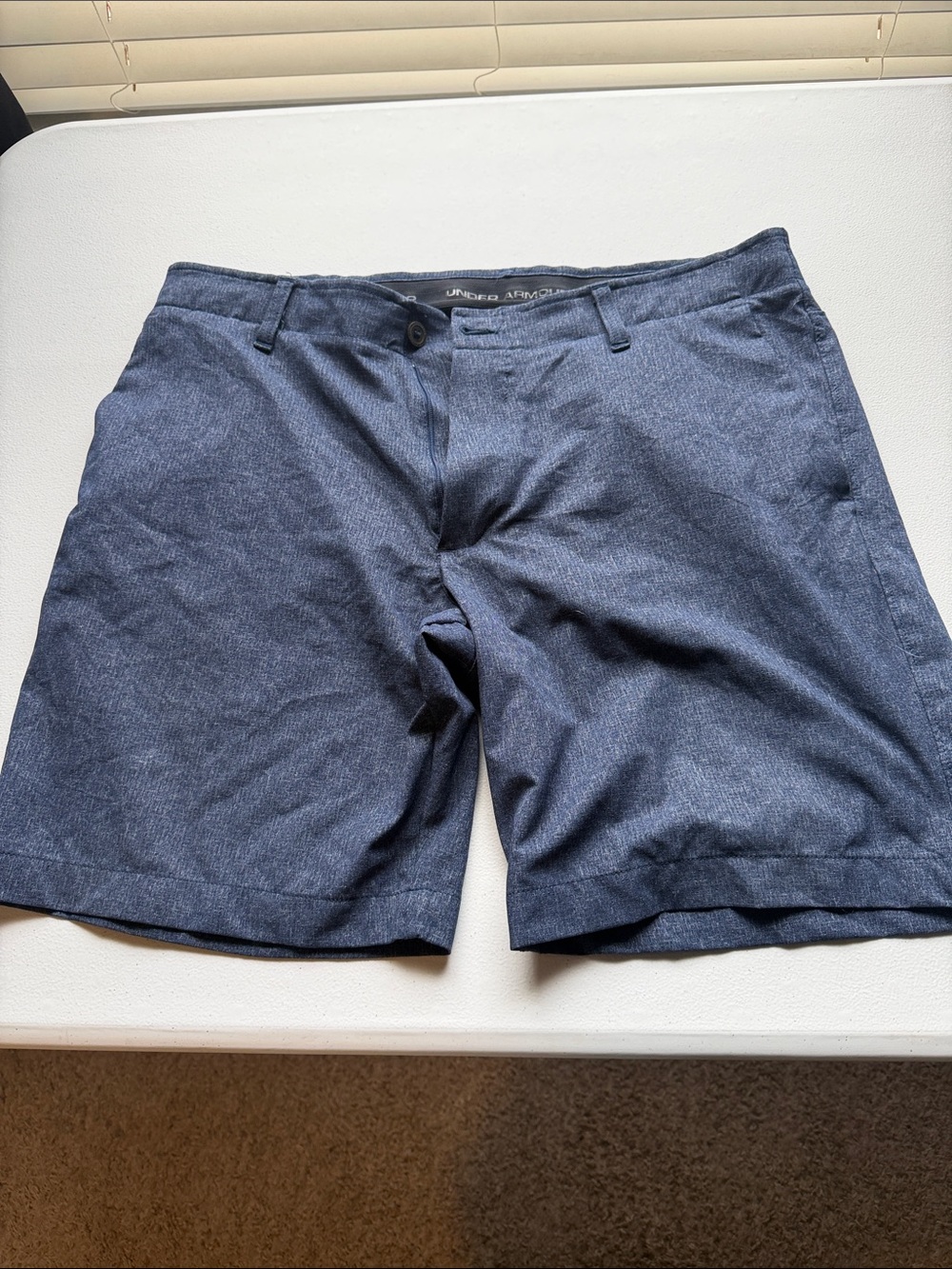 Under Armour Men's Heathered Navy Flat Front Shorts